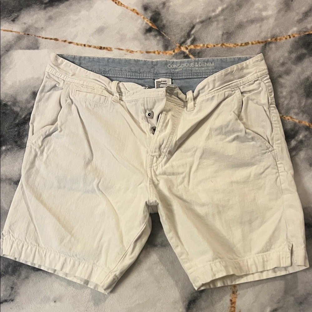 Men's White denim Shorts